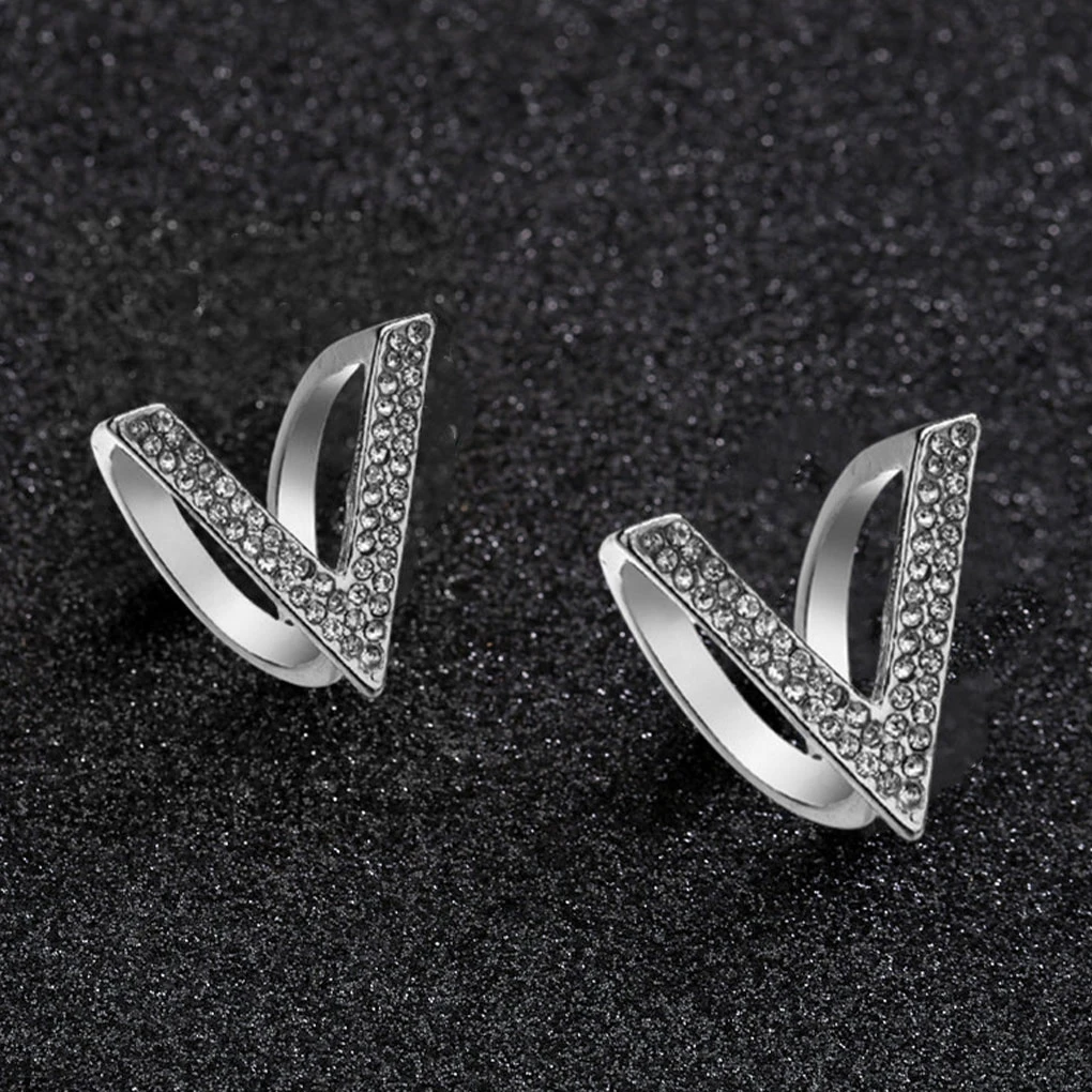 V Shape Scarf Wraps Ring Rhinestone Buckle Decoration Jewelry Accessories