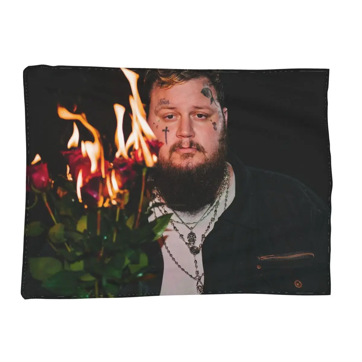 Jelly Roll Beautifully Broken Tour 2024 Rapper Blanket Soft Warm Flannel Throw Blanket Bedding for Living room Travel Home Sofa