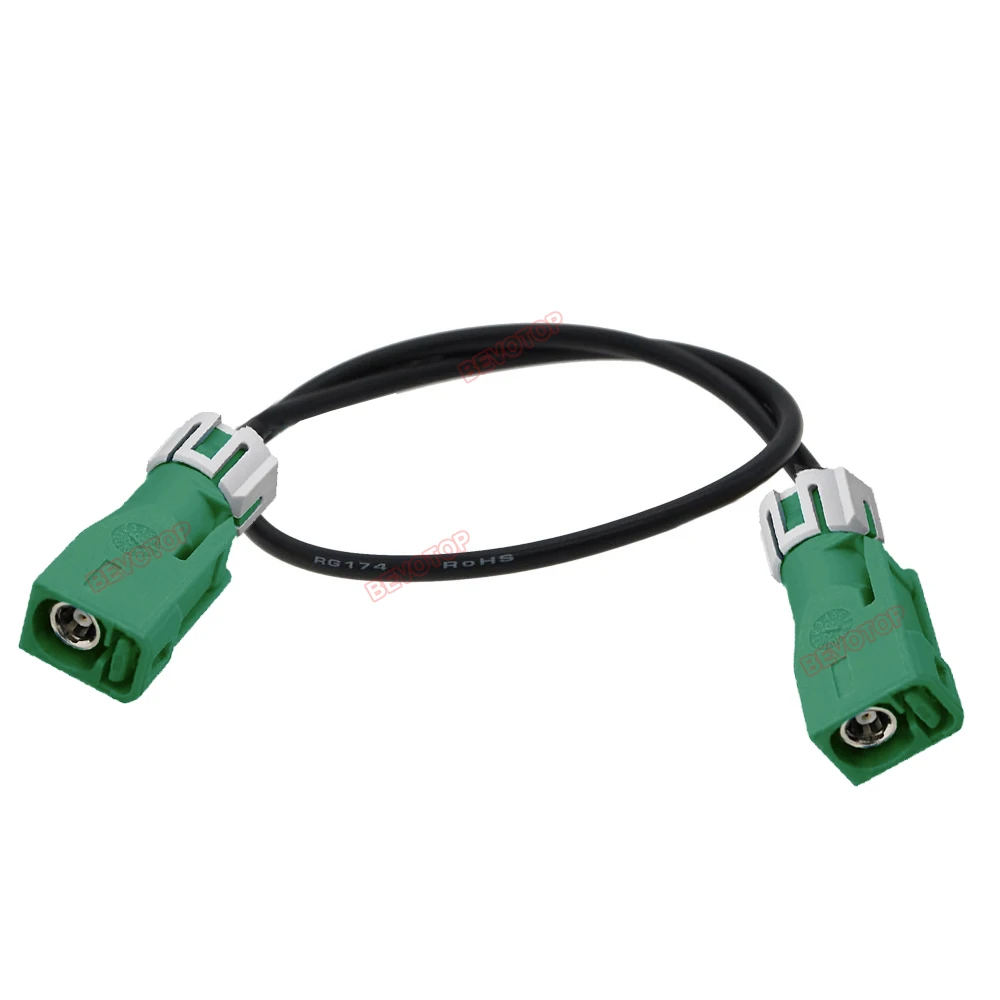1PCS Waterproof Fakra Jumper Green Fakra Code E Female to Female Jack WP Fakra Cable Car Camera Wire Harness BEVOTOP Auto Cable
