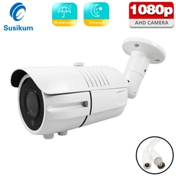 Telecamera AHD da esterno 1080P obiettivo manuale da 2.8-12mm telecamera CCTV Bullet con protezione di sicurezza analogica impermeabile da 2mp con Menu OSD