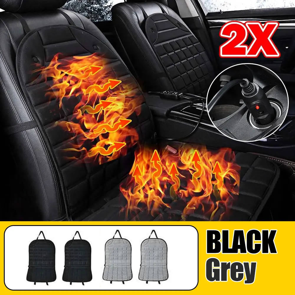 

12v/24v Heated Car Seat Cover Heating Electric Car Seat Cushion Hot Keep Warm Universal In Winter Black/Gray for Lada Granta E1