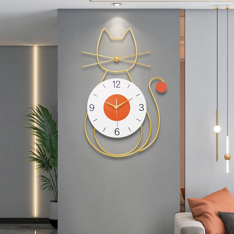 

Luxury Wall Clock Modern Design Simple Decoration Creative Cat Clocks Living Room Home Fashion Online Celebrity Wall Watches