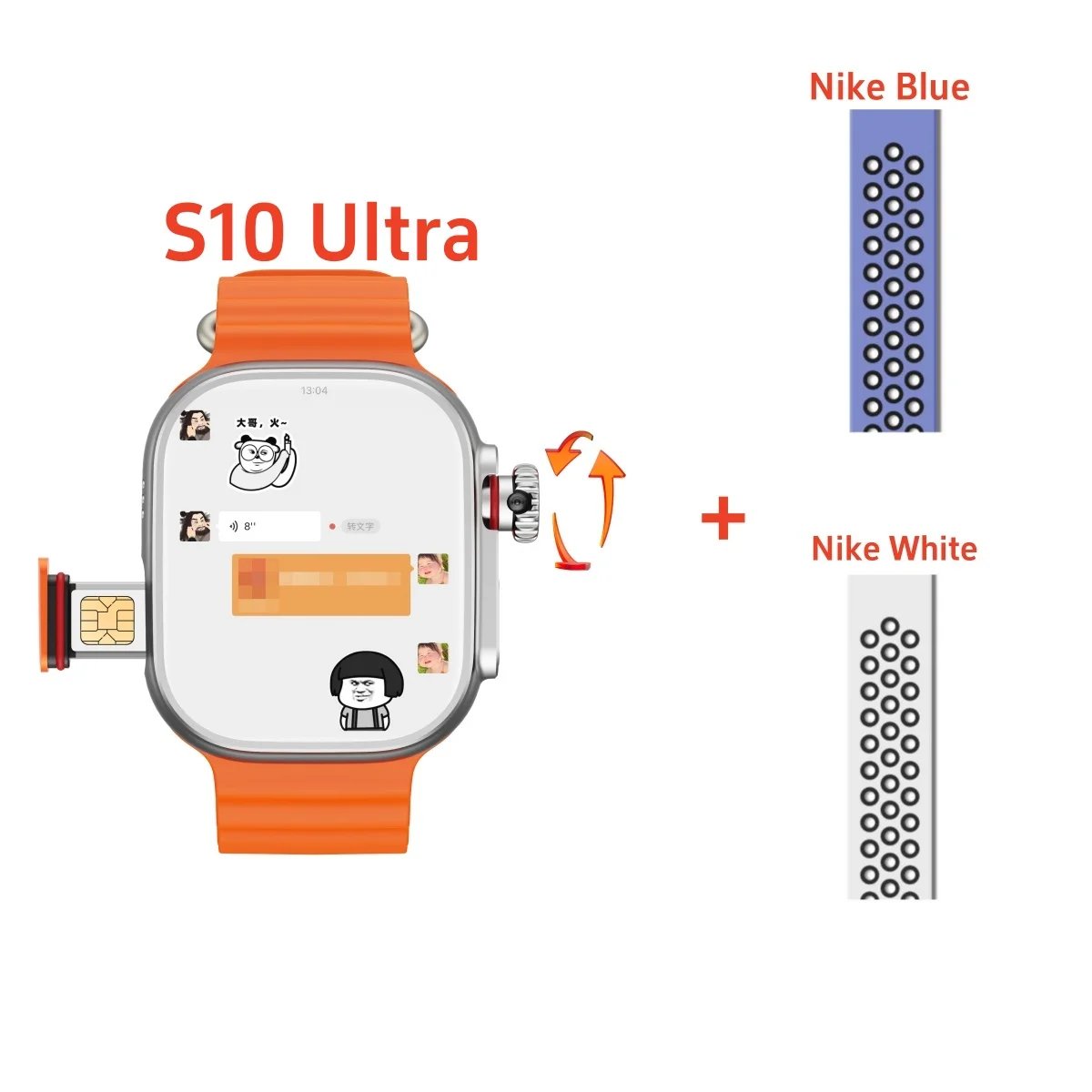 

S10 Ultra Android Smartwatch 4G Network SIM Card 2.2'' 448*528 Amoled Health Monitoring with Google Play Store 256GB Smart Watch
