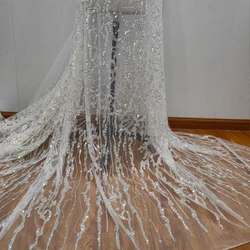 High quality Embroidered Sequins with Irregular Chain Clauses Lace Mesh Wedding Dress Lace Fabric