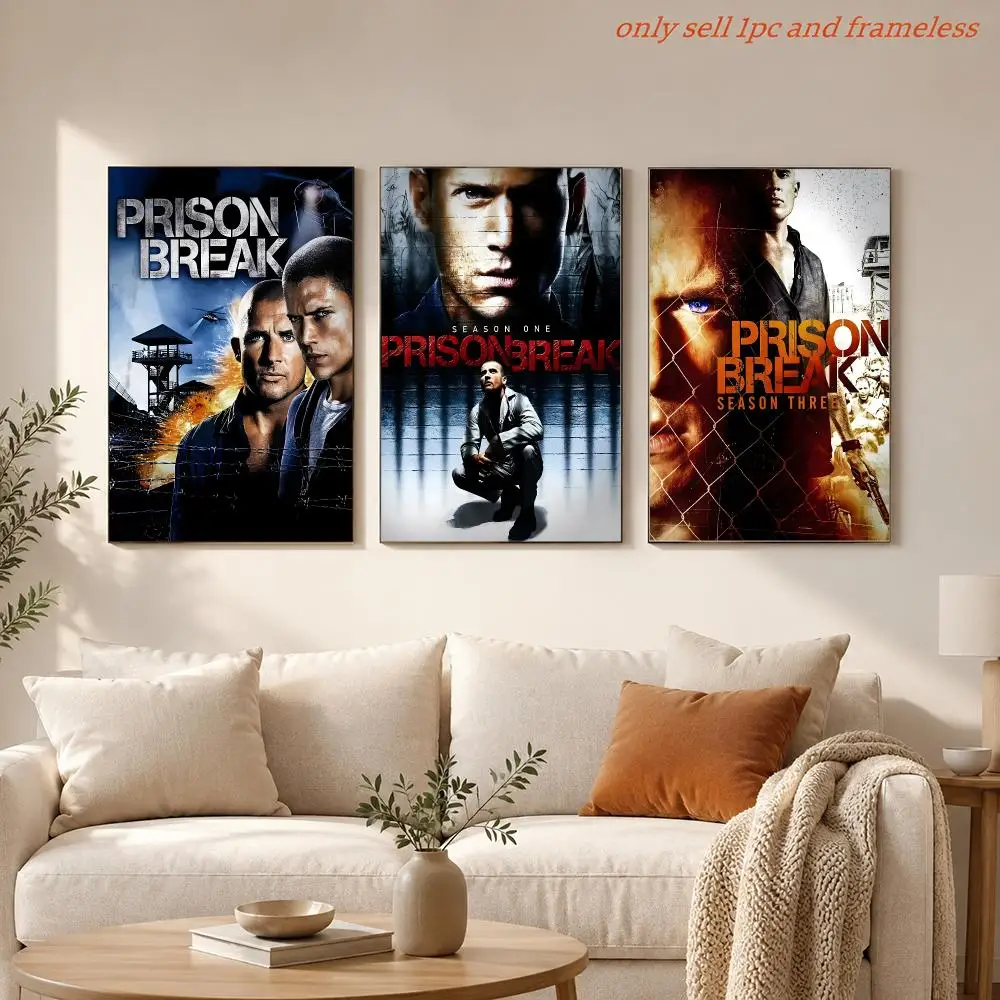 TV Series P-Prison Break Poster Sticky Wall Art Printing Waterproof Home Living Bed Room Aesthetic Decor