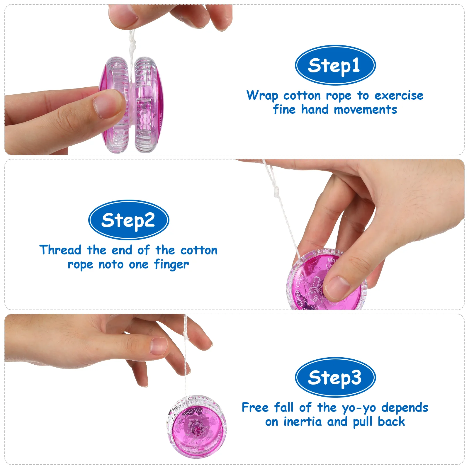 5pcs Yo-yos Plastic Yo-yo Balls Kid String Yo-yos Educational Toy (Random Color) plastic yo-yo toy kids yo-yo toy