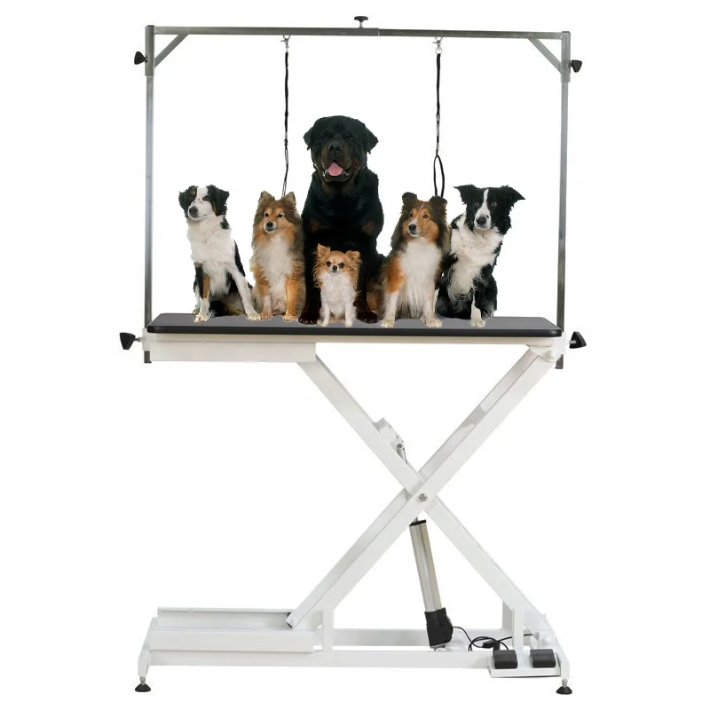 

Durable custom pets salon Grooming Tables Electric lift cost-effective wholesale pet dog grooming table Waterproof tabletop