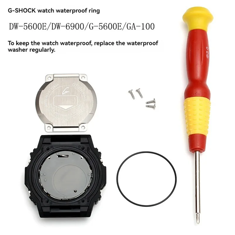 Para casio DW-6900 DW-6600 dw6640 dw5600 GA-100/GA-120 GST-B200 GST-B400 relógio capa traseira anel de vedação à prova dwaterproof água com ferramenta