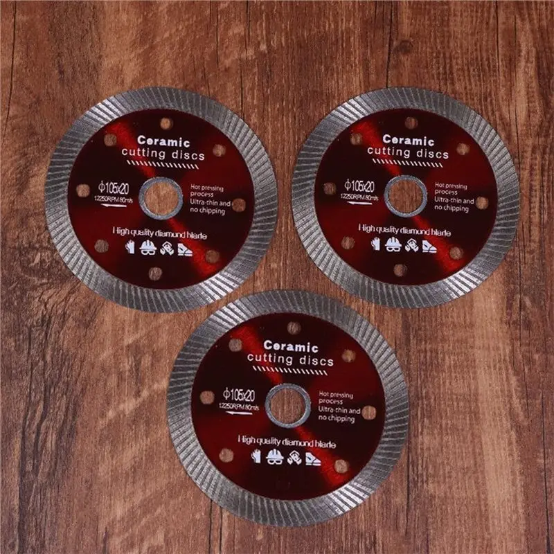 T19C For Angle Grinder Cutting Disc Set- 5Pcs Turbo Disc For Porcelain Tile Ceramic Marble Heavy Duty Construction Saw Blades
