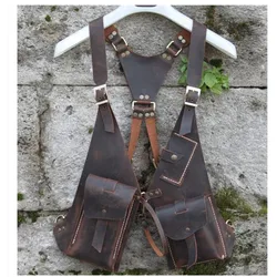 Borsa a tracolla in pelle medievale Steampunk da uomo doppia tasca fondina telefono Vintage naruto portafoglio costume sonico accessori anime