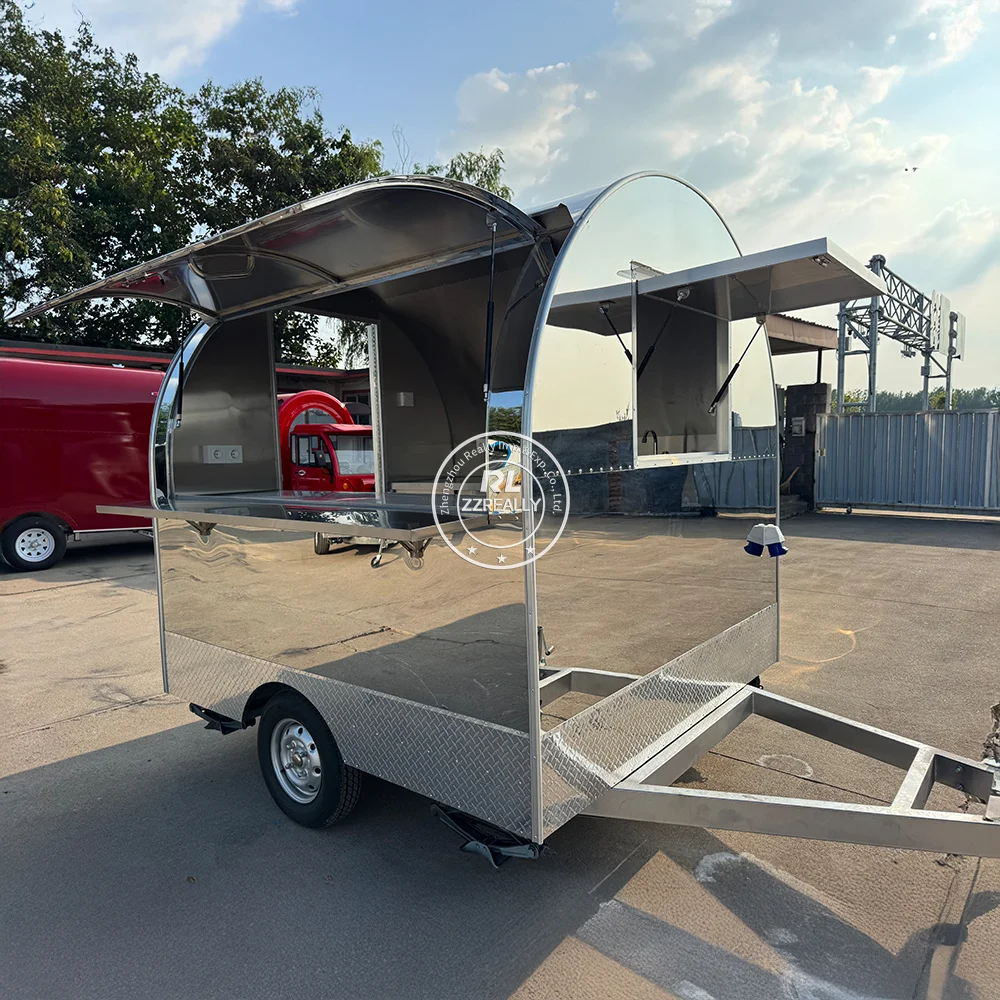 

Outdoor Mobile Hot Dog Fast Food Truck Food Trailers Towable Food Trailer With Full Kitchen Equipments Coffee Cart