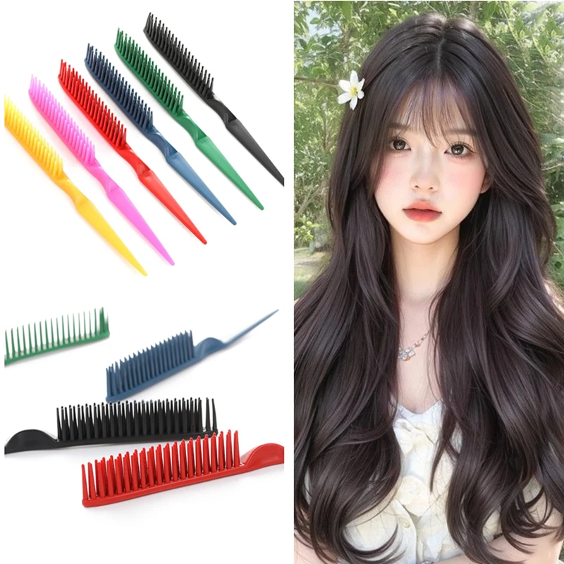 Pente desembaraçador de dente largo com 3 fileiras, portátil, escova de cabelo para definir cachos, escova de cabelo encaracolado, ferramentas profissionais de cabeleireiro, novo