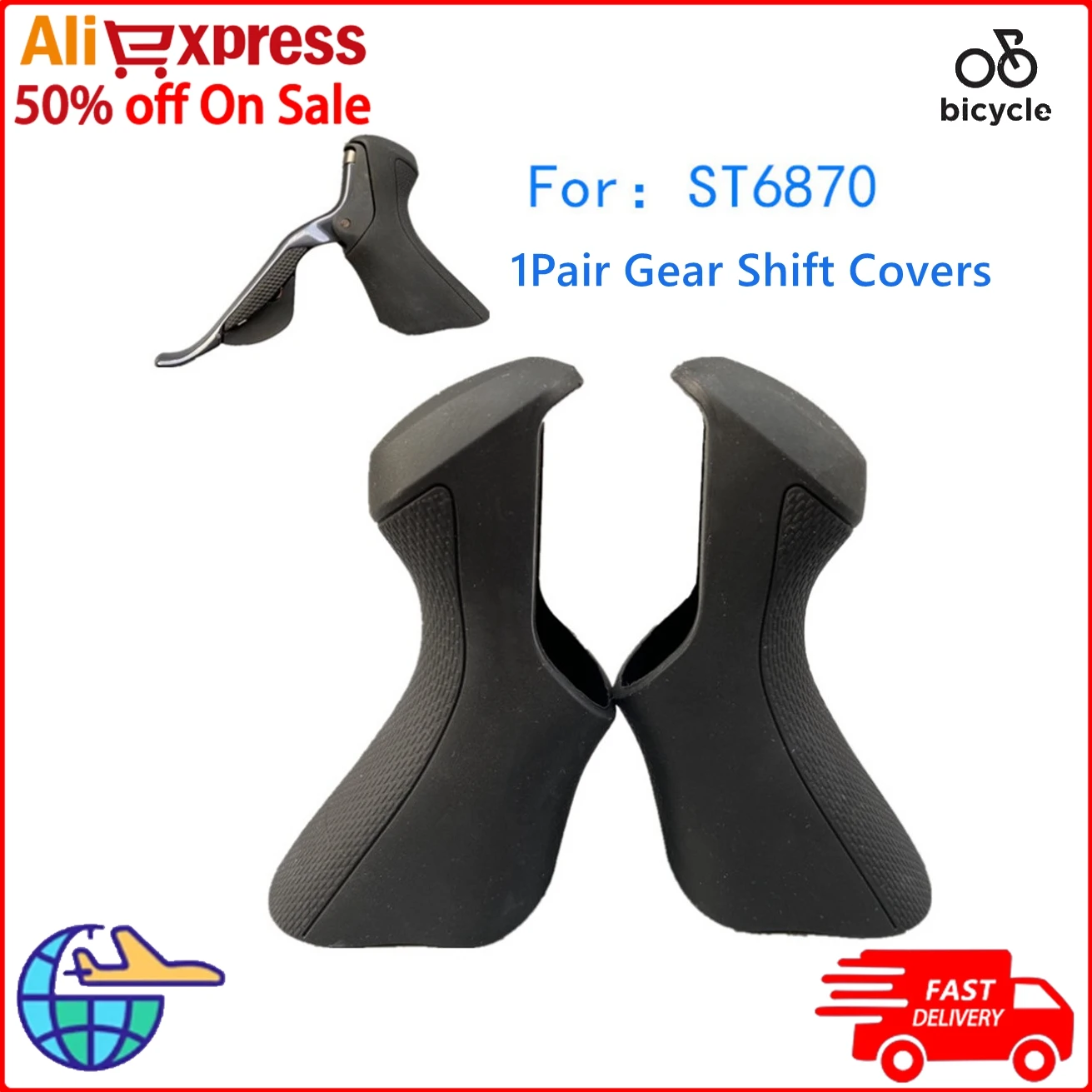 1 paar Rem Versnelling Rubber Covers Kappen Voor Shimano-Ultegra Di 2 ST-6870 Racefiets Deel Vervanging Covers voor Fiets Remhendel