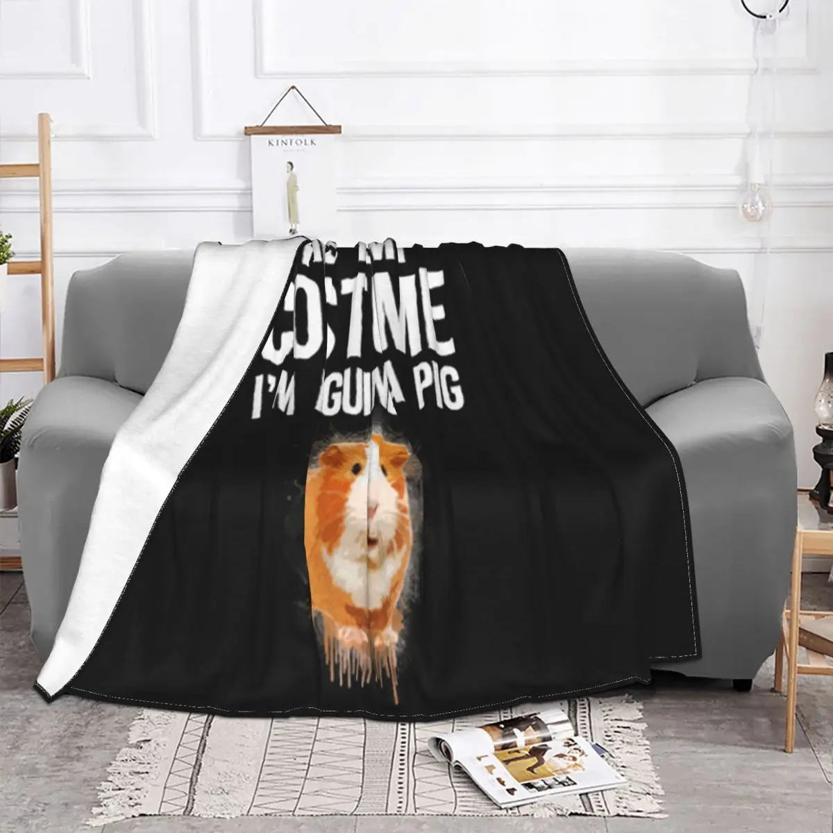 Nice This Is My Costume Im A Guinea Pig Cute Halloween New Arrival Cotton Steampunk Slogan Throw Blanket