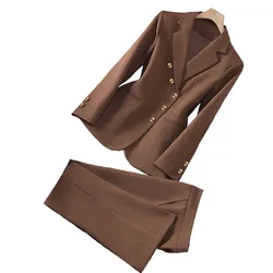 Blazer formali in tessuto di alta qualità Abiti da lavoro da donna Abiti da lavoro Autunno Inverno Set di pantaloni da lavoro professionali OL da lavoro