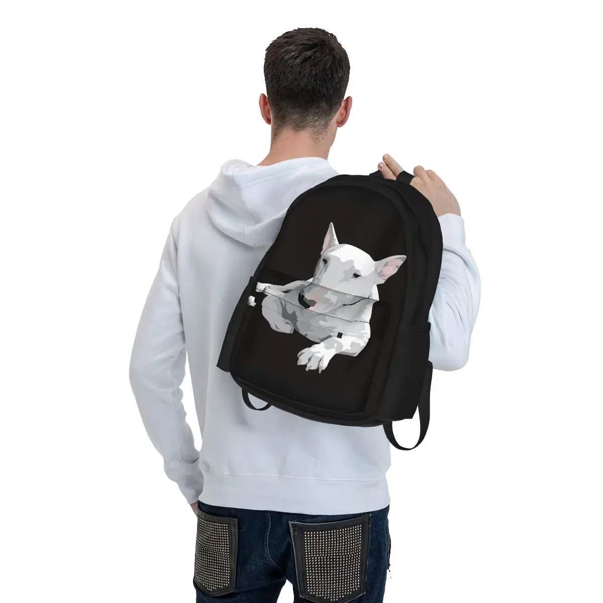 English Bull Terrier Backpacks Boys Girls Bookbag Children School Bags Cartoon Kids Rucksack Laptop Rucksack Shoulder Bag