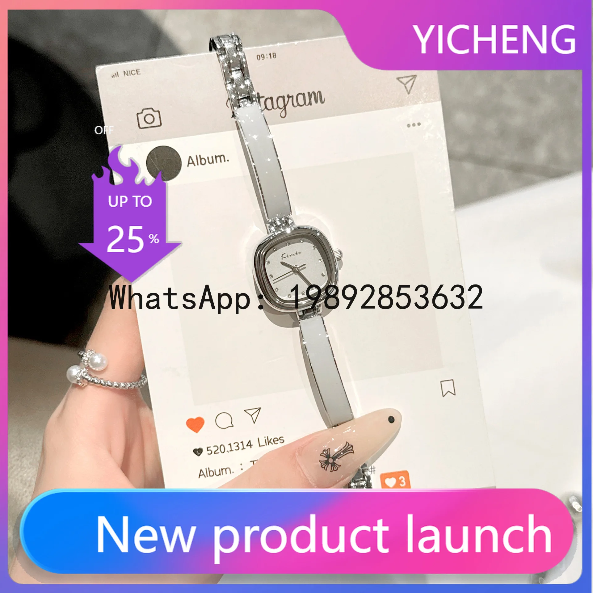 

ZF Women's Watch: Exquisite, Compact, Simple, Small Square Shape, Bracelet-Style Wristwatch