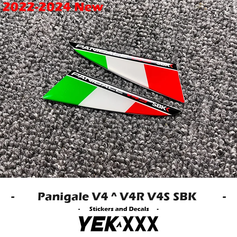 Italian Tricolor Flags for Wings 3D Winglet Flank Sticker Decal For Ducati Supersport Panigale V4 V4S V4R SBK 2022 2023 2024