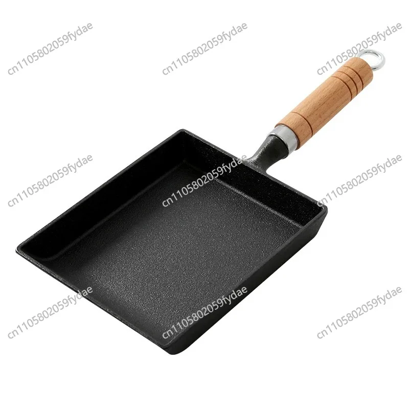 Cast Iron Uncoated Square Omelette Pan - Japanese Egg Roll Frying Non-stick Tamagoyaki Pan for Western Style Cooking