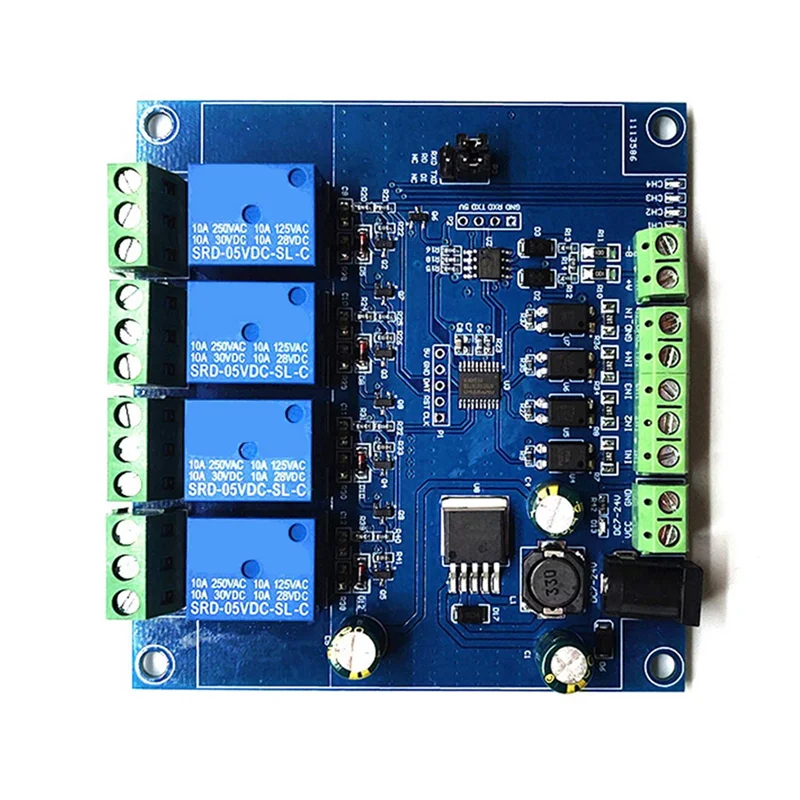 AB46-3X Modbus RTU 4 Way Relay Module 7-24V Relay Module Switch RS485/TTL Input And Output With Anti Reverse Protection