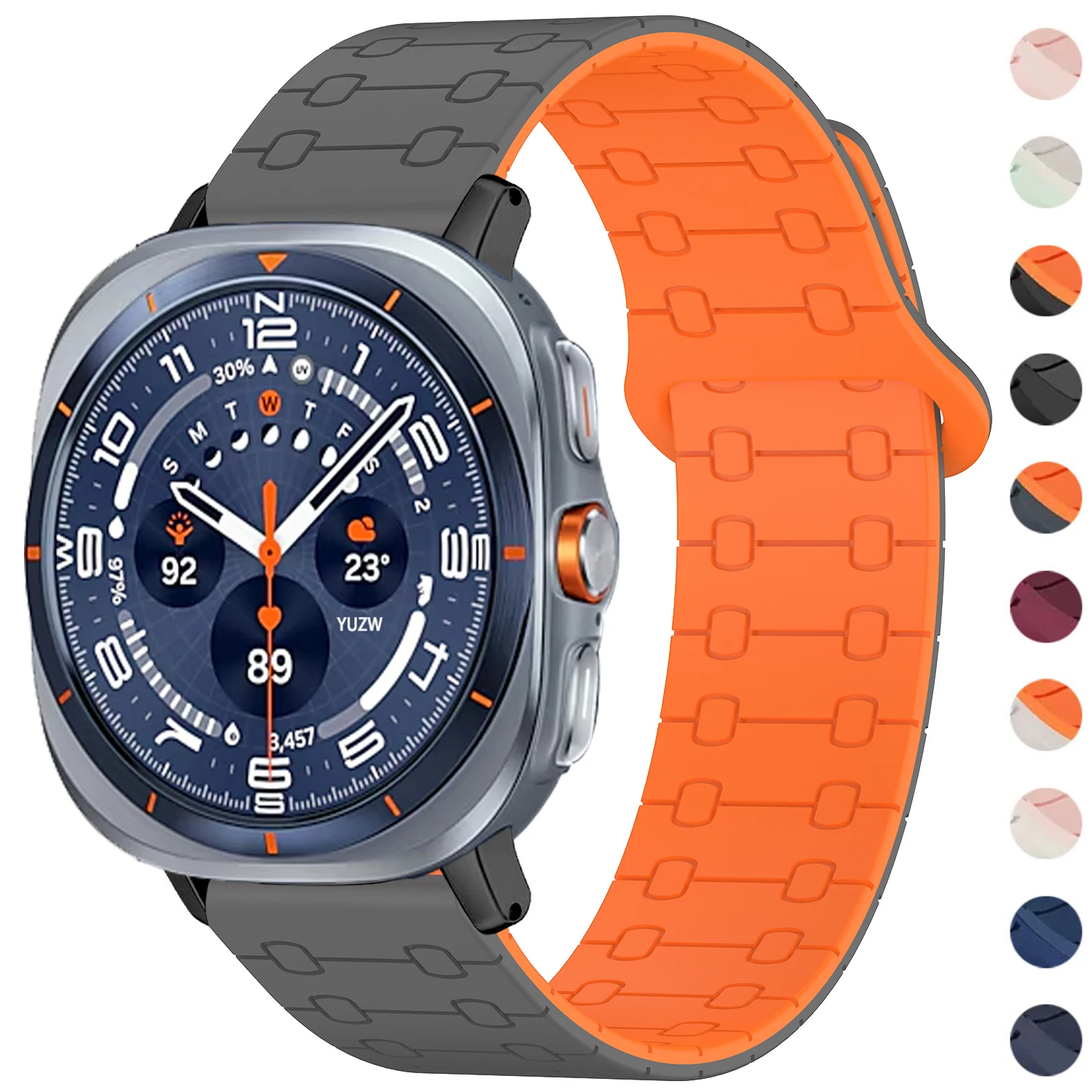 لا توجد فجوات سيليكون العصابات لساعة سامسونج جالاكسي 8 40 ملم 44 ملم 46 ملم كوريا سوار جالاكسي ساعة الترا 2025 / ساعة 8 حزام كلاسيكي