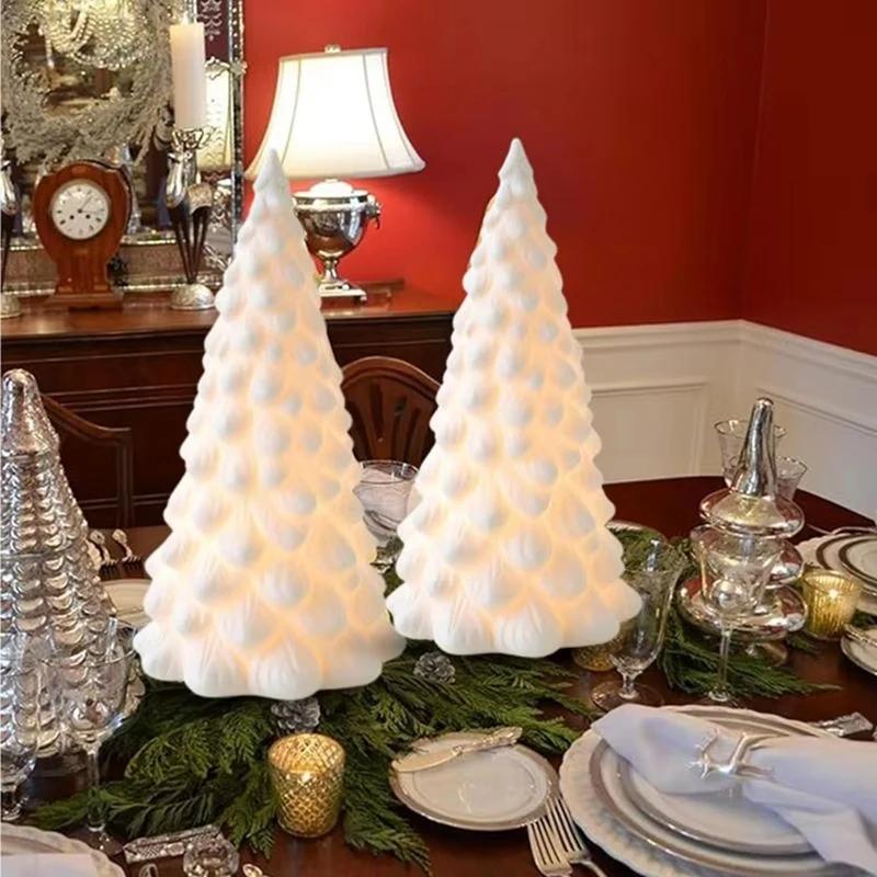 Light Up Ceramic Christmas Tree Christmas Trees With Lights Artificial Table Top Decorations Unique Ceramic Ornament