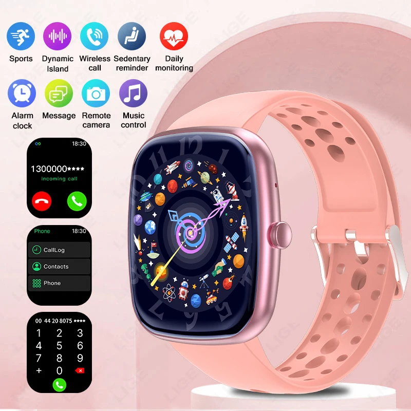

LIGE Smart Watch Women Bluetooth Call Music Player Smartwatch Heart Rate Sleep Monitor Waterproof Smart Watches Men's Pedometer