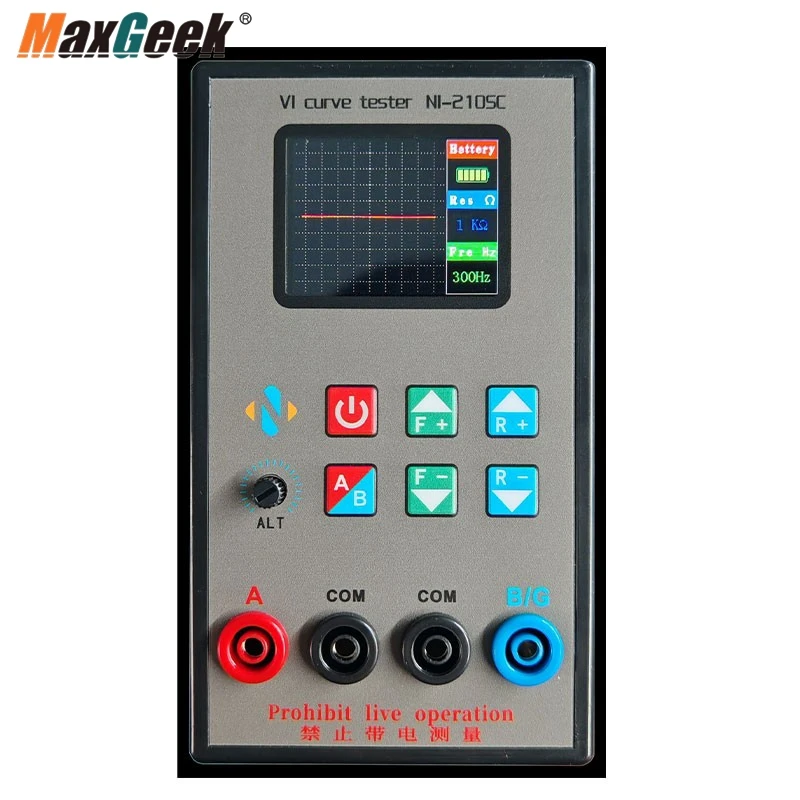 Maxgeek NI-210SC Portable Dual Channel VI Curve Tester 18 Levels Frequencies Adjustable with 2.0-inch TFT Screen