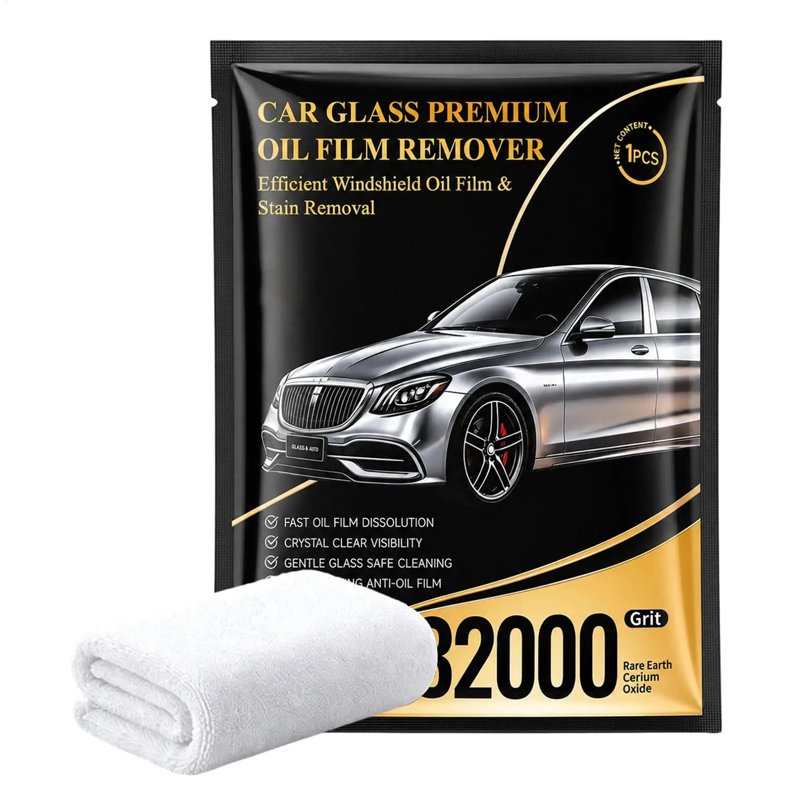 Car Windshield Oil Film Remover 32000 Grit Safe Cloth Wipes For Auto Window Glass Grime Hard Water Spot Clear Visibility Interio