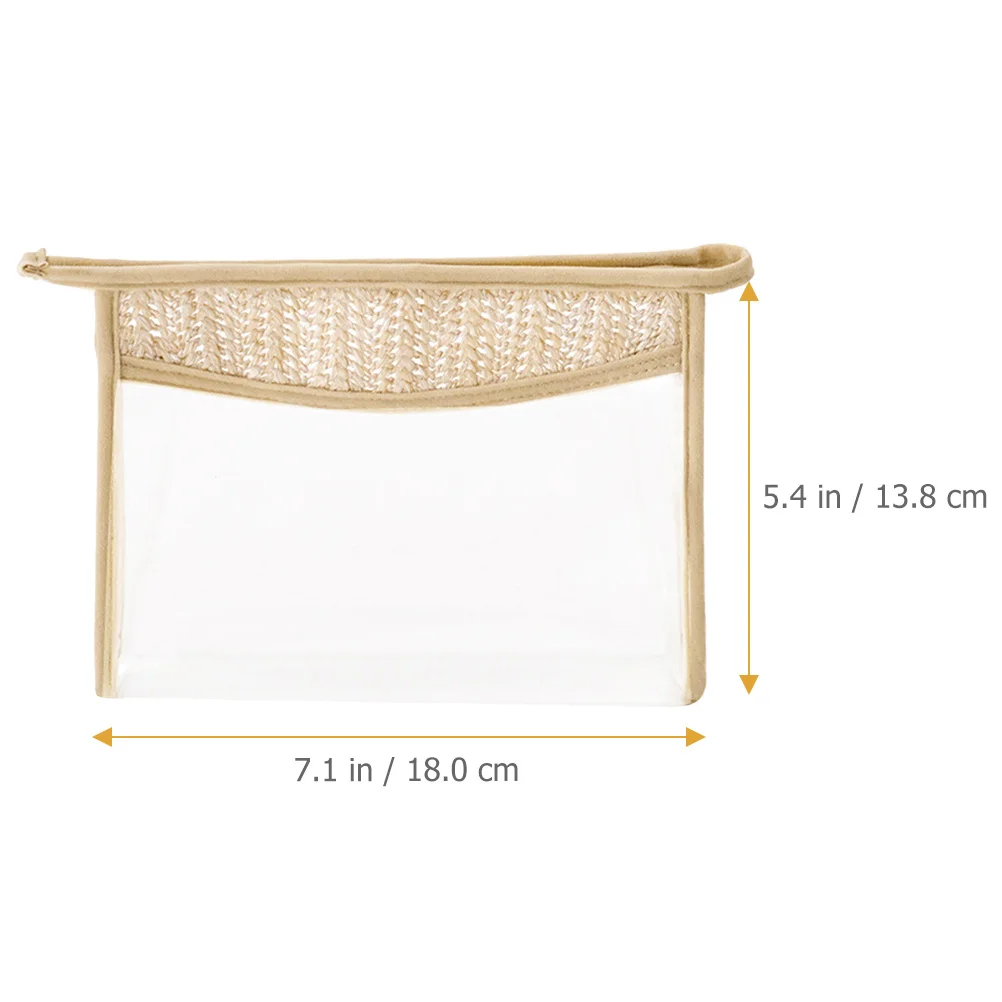 2 szt. Przezroczyste, wodoodporne kosmetyczki do przechowywania makijażu, prosty design z zamkiem błyskawicznym, przenośny organizer podróżny na przybory toaletowe do codziennego użytku.