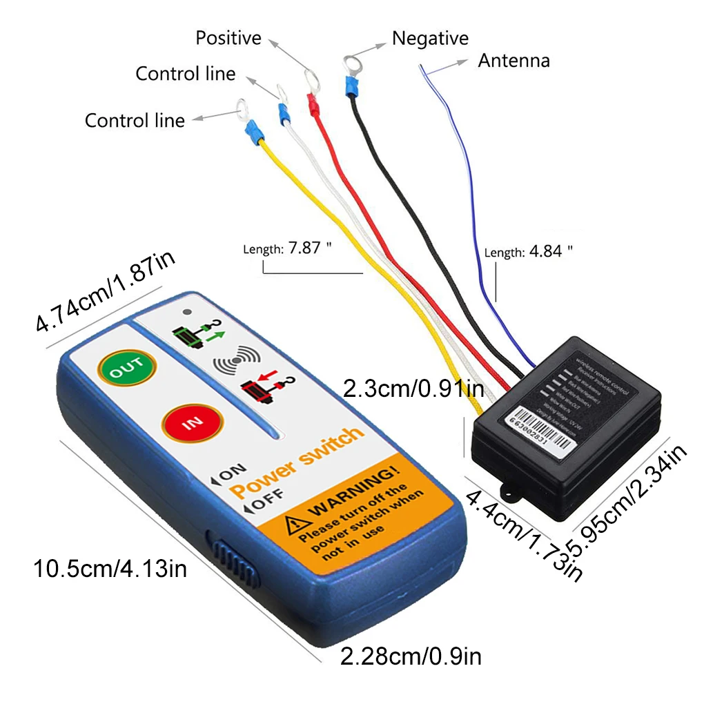 Universele Elektrische Lier Schakelaar Controller Draadloze Afstandsbediening Voor Off-Road Atv Trailer Boot 12V 24Vwinch Afstandsbediening Duurzaam