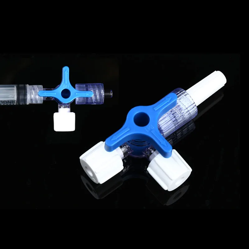 Medical three-way two-way disposable dispenser needle tube syringe adapter plug valve