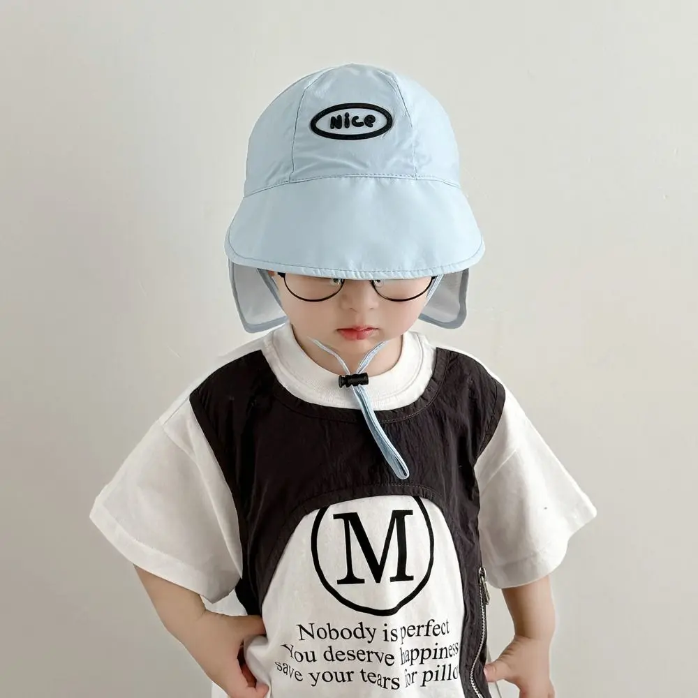 

Casual Sweet Shawl Sun Hat Quick Dry Breathable Baby Sun Protection Hat Fresh Color Cotton Children Fishmen Hat 2-6Years Old