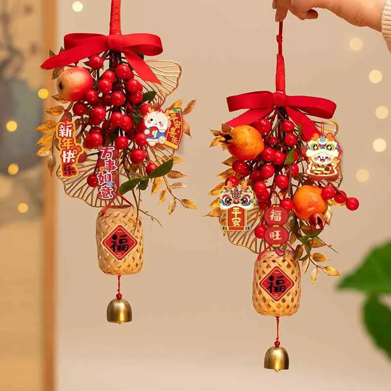 Chinese New Year 2025 Hanging Decoration Spring Festival Pendant Door Wall Hanging Accessories Lucky Character Home Decoration