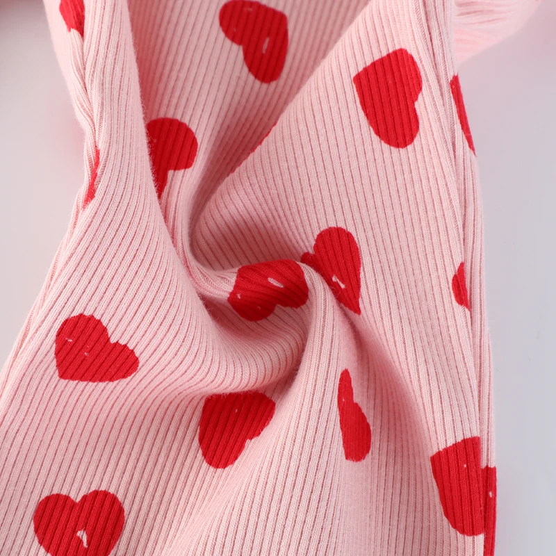 ليتل مافين الخريف الربيع الصغار الفتيات السراويل عيد الحب الأحمر الحب القطن بنطال أولادي قلوب طماق للأزياء #6