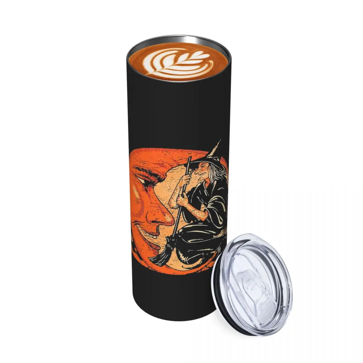 Great Vintage Witch And Moon Halloween Stainless Steel Tumbler Vacuum Insulated Mugs Thermal Cold Bottle Straws With Lid 20oz