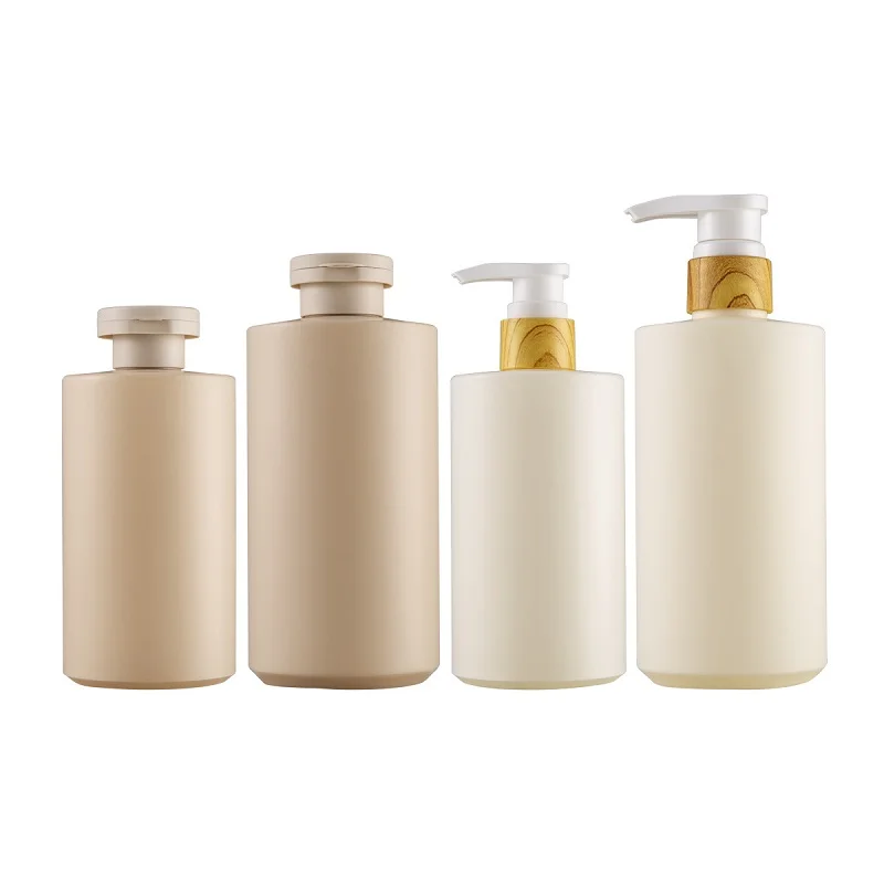 300ML 450ML Packing Empty Plastic Bottle Flat Shoulder Lotion Press Pump PET Flip Cover Portable Cosmetic Refillable 10Pieces