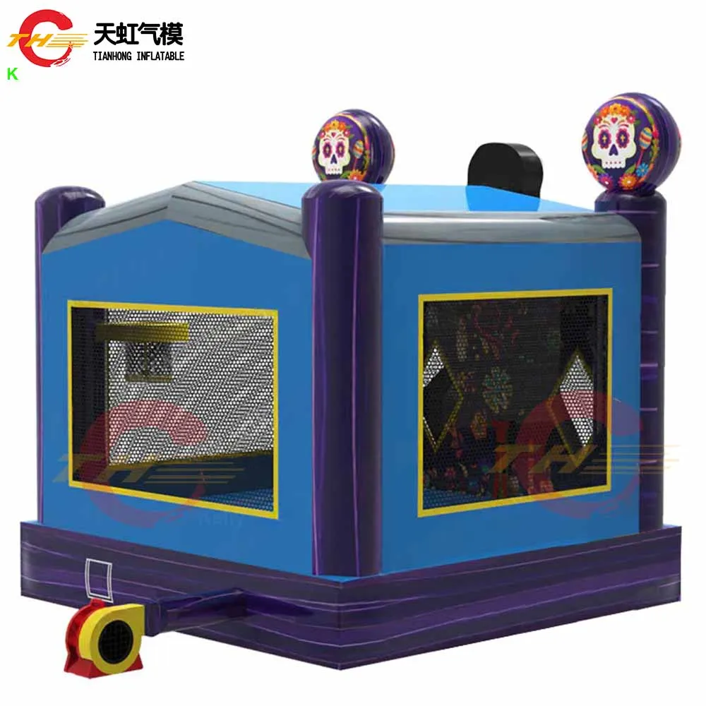 Envío rápido, 4x4m, casa de rebote inflable comercial para Halloween, tema fantasma, Bute inflable con soplador a la venta
