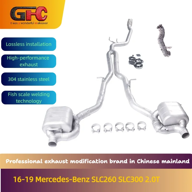 Catback Valvetronic Muffler FOR  Mercedes-Benz SLC260 SLC300 2.0T High-Performance Stainless Steel exhaust pipe