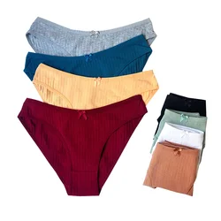 3pcs Women Panties Sexy Underwear Student Cute Mid-Waisted Briefs Female Ventilation Soft Cotton Large Size Women's Underpants