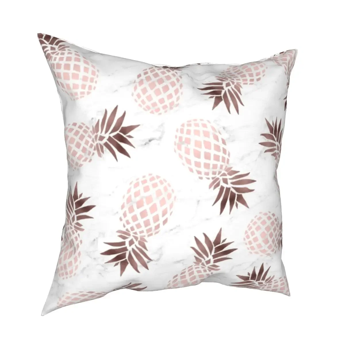

Элегантные наволочки из белого мрамора, розового золота и ананаса, розовые наволочки с тропическими фруктами, индивидуальный декор, наволочка для дома 40*40 см