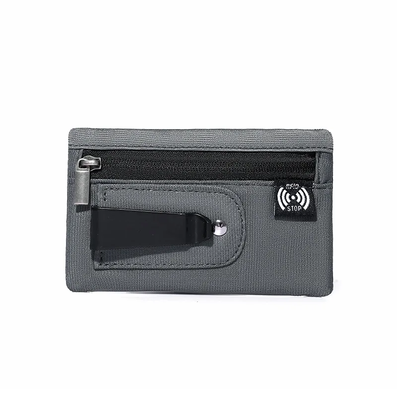 1 x Mini-Geldbörse, einfache Stofftasche mit Reißverschluss und Gürtelclip, nicht geflochtener RFID-blockierender Geldbeutel-Organizer für Bargeld und Münzen – Detail 8