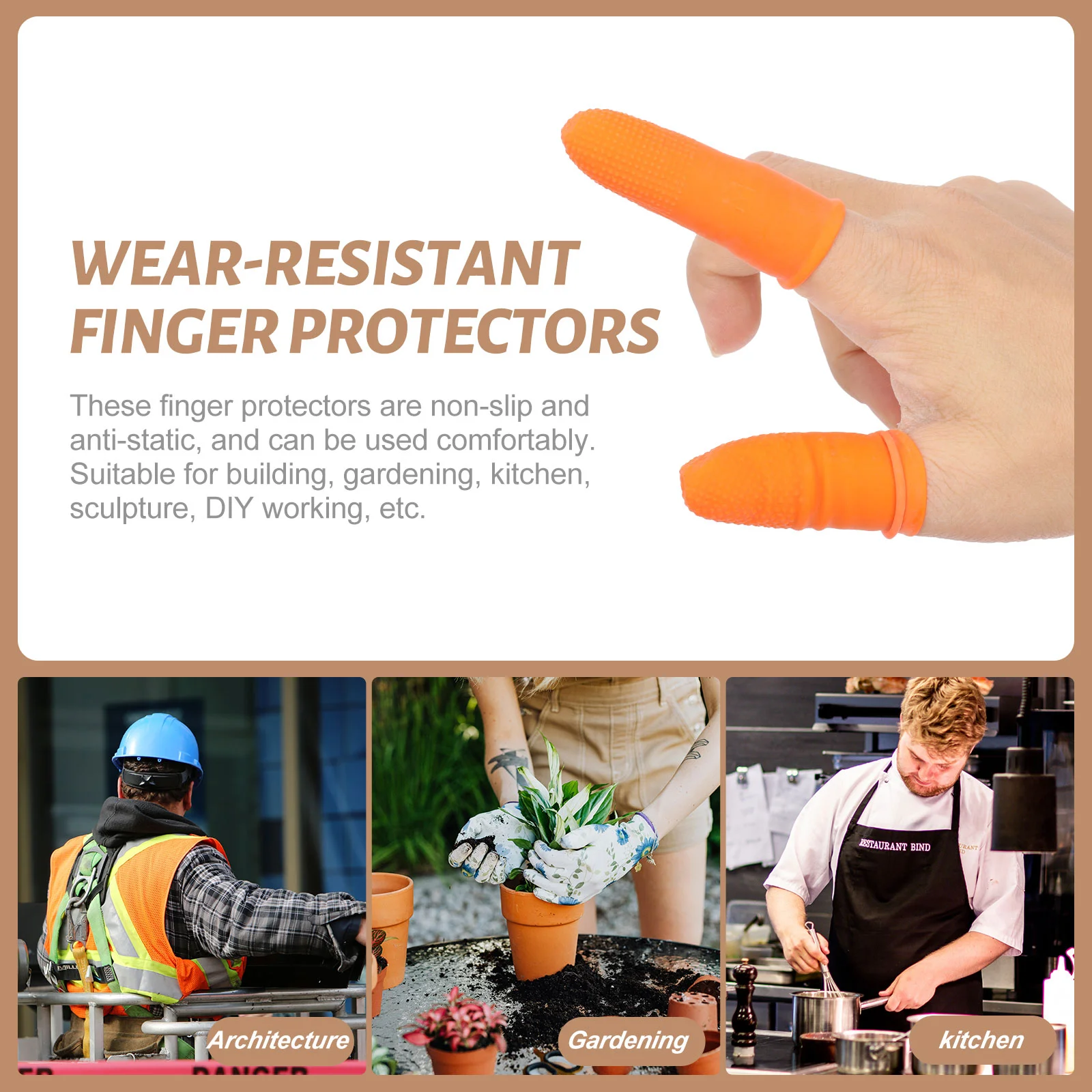 Wear-resistant Non-slip Finger Cots Supple Protectors Latex Covers Anti-Static Fingertips Portable Durable