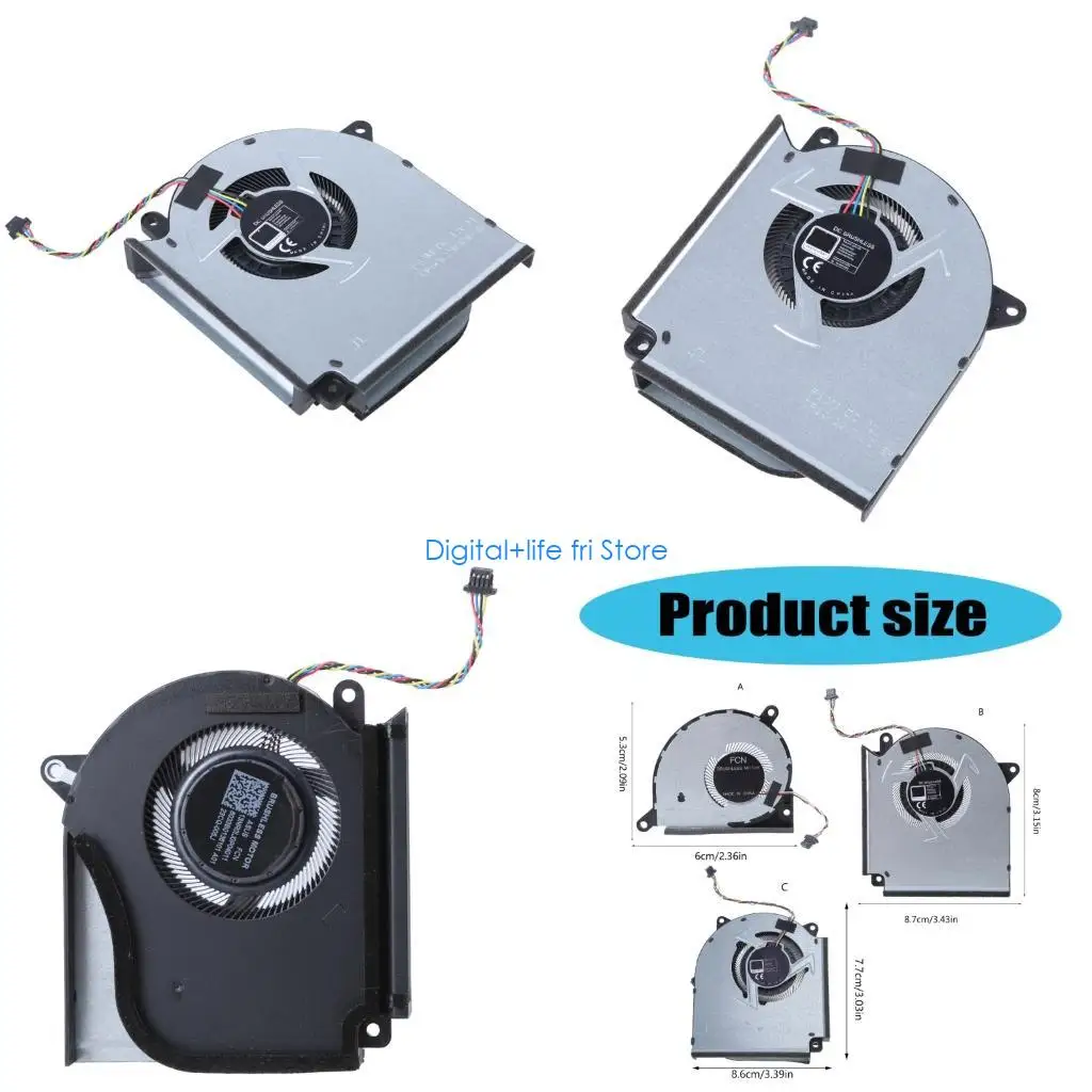 E06D ventilateur pour ordinateur portable CPU GPU ventilateur refroidissement pour ROG Strix 16 G614 G634 métal gestion du
