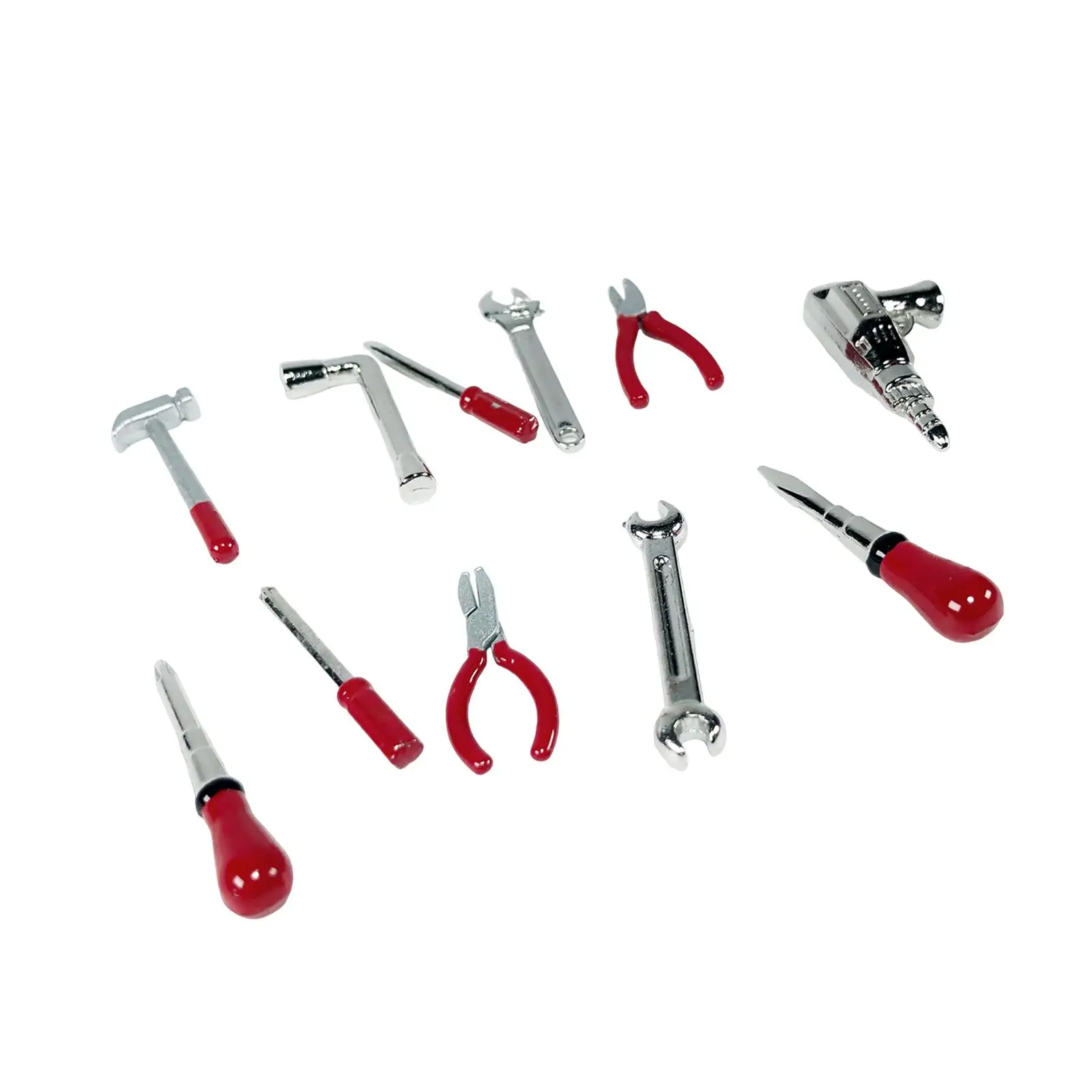 11 Pieces Car Repair Tools Models Diorama Decoration 1/18 Maintenance Tool Set Mini Tools for Parking Lots Garage Auto Mechanic