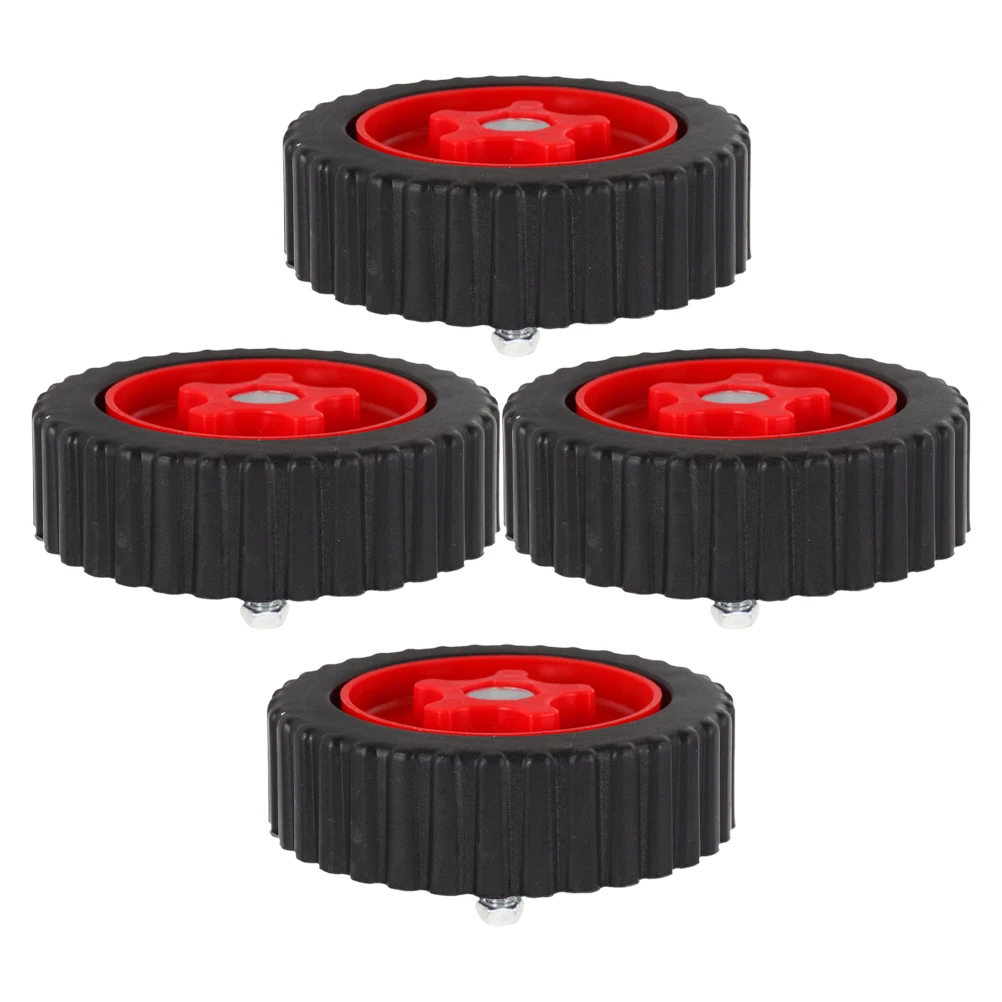 

4pcs Lawn Mower Auxiliary Wheel Support Replacement Push High Load Capacity Durable Material Flexible Steering Garden Tool