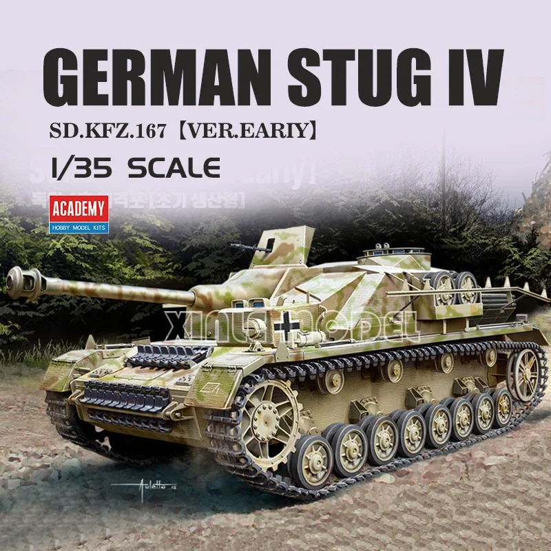 Academia 1/72 13522 StuG IV Sd. Kfz.167 Kit de modelo de escala de tanque de versão inicial