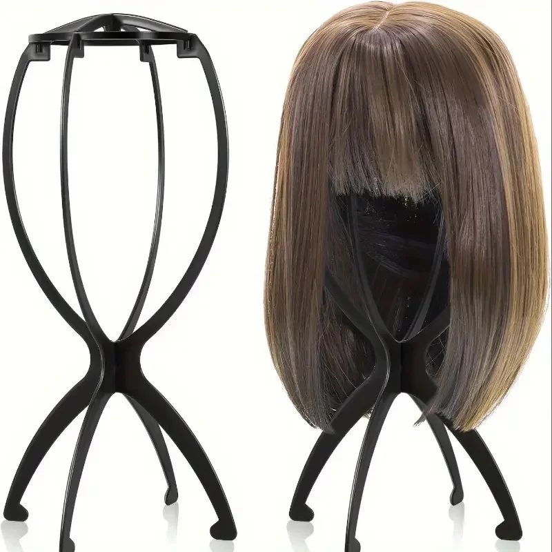 

Wig Stand Portable Collapsible Wig Holder Durable Plastic Wig Display Stand for Multiple Wigs Hairpieces Caps Styling