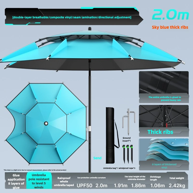 

Backpack Gear Shade Sunshade Fishing Keeper Thickened Folding Outdoor Carp Umbrella Trout Mount Uv Sea Fish Portable Protection
