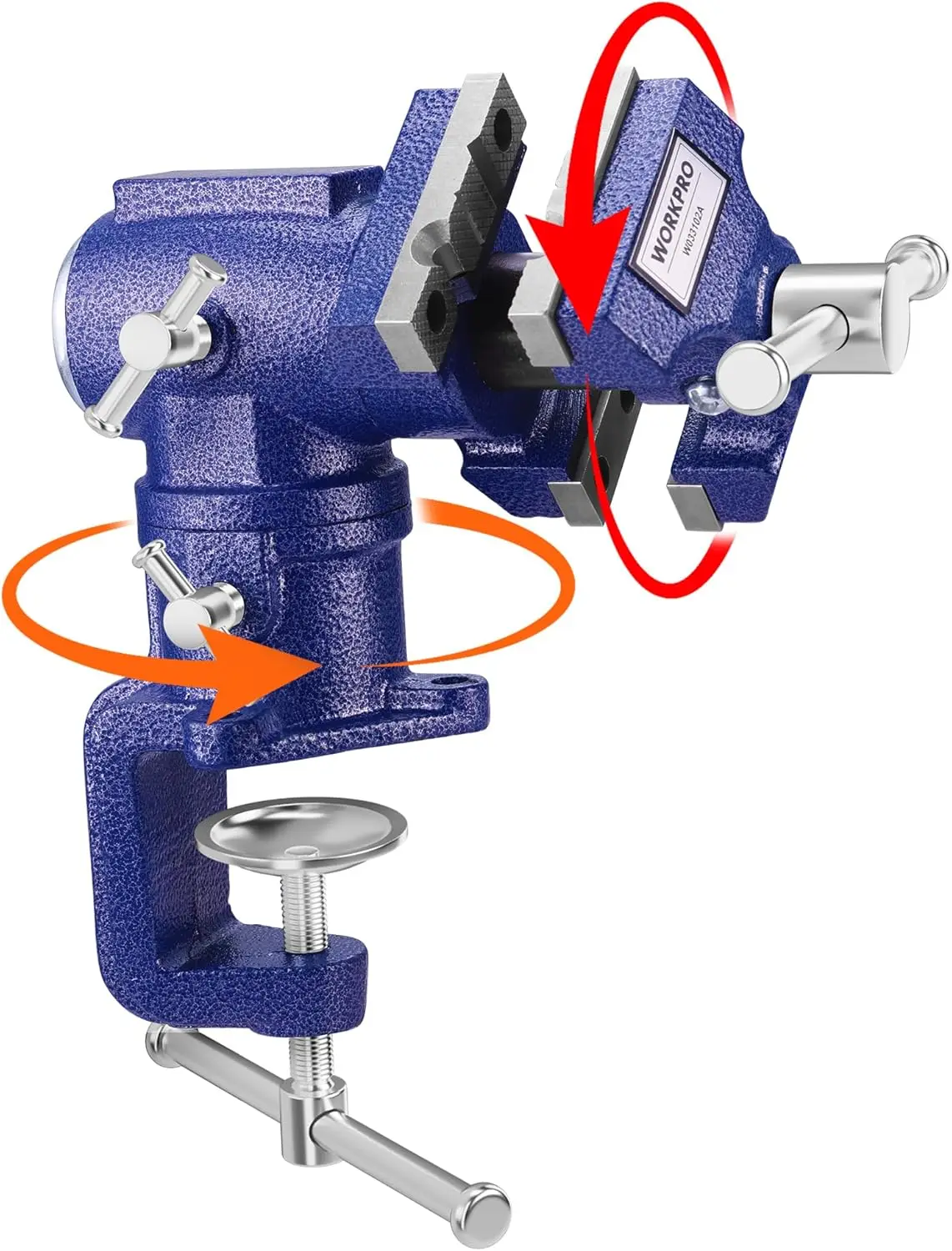 

Dual Jaws 360° Swivel Table Vise for Woodworking, Metalworking, DIY, Portable Clamp-On Bench Vice